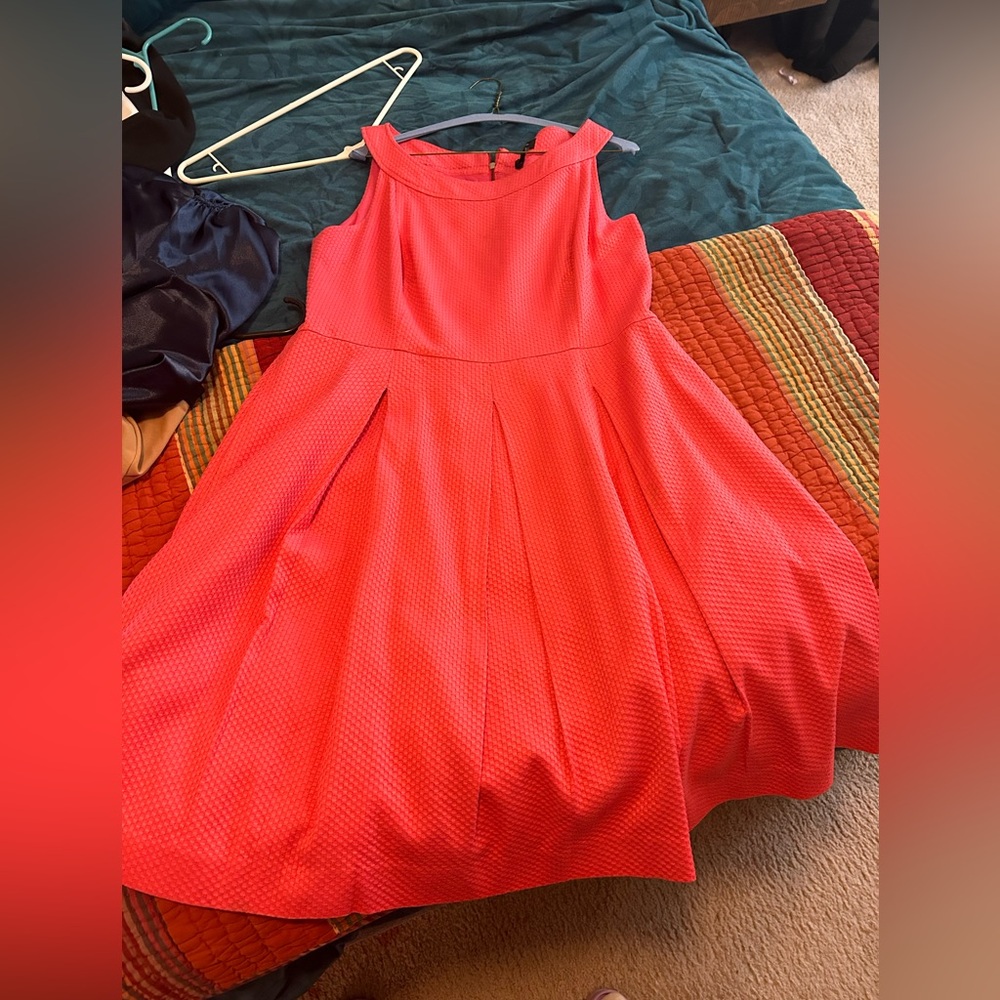 Hot pink A-Line Tahari Dress w pockets